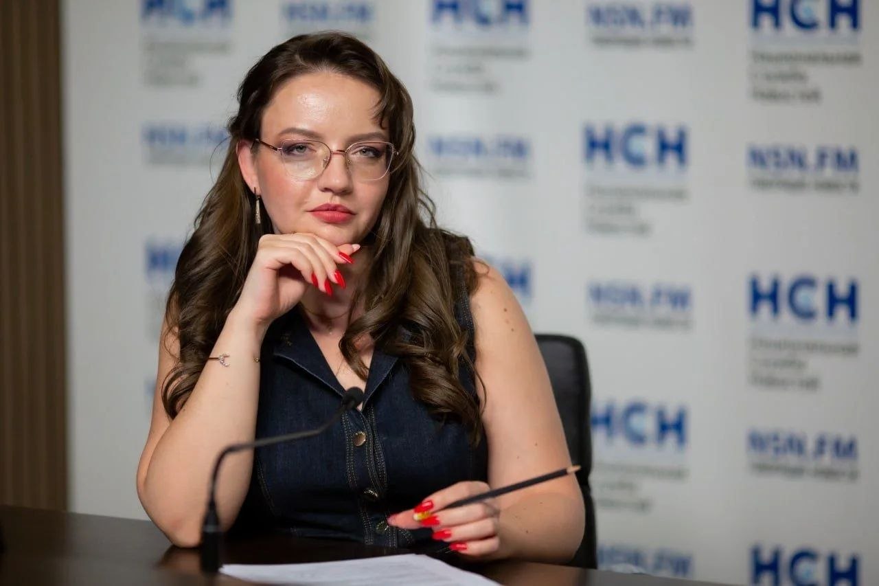 Светлана Ключкина в пресс-центре НСН